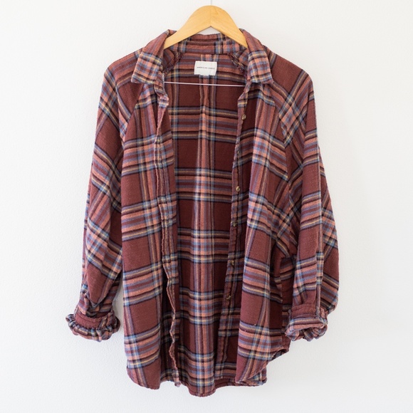 American Eagle Outfitters Tops - American Eagle Oversized Plaid Button Down Size Large